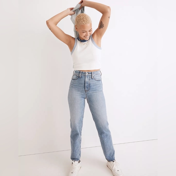 Madewell Denim - Madewell Curvy Perfect Vintage Straight High Rise Light Wash Mom Jeans Size 26